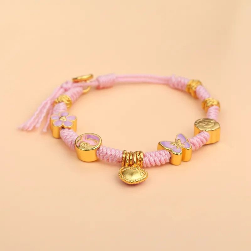 Moon Jewelry Alloy Bracelets Unisex Pink-1