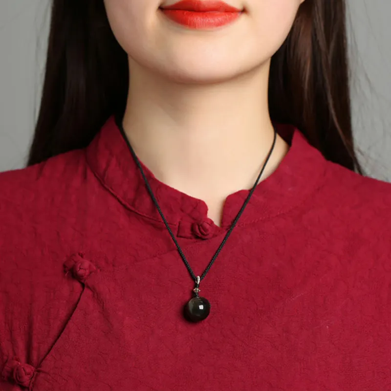 Moon Jewelry Obsidian Jade Necklaces Unisex-1