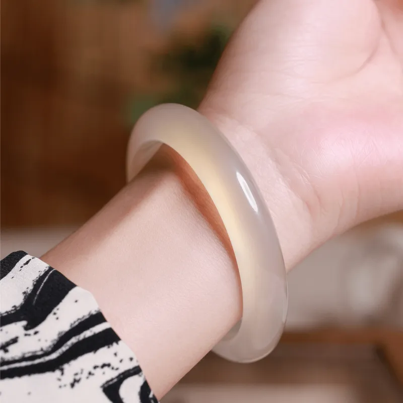 Moon Jewelry Natural Agate Jade Bangles Women's-2