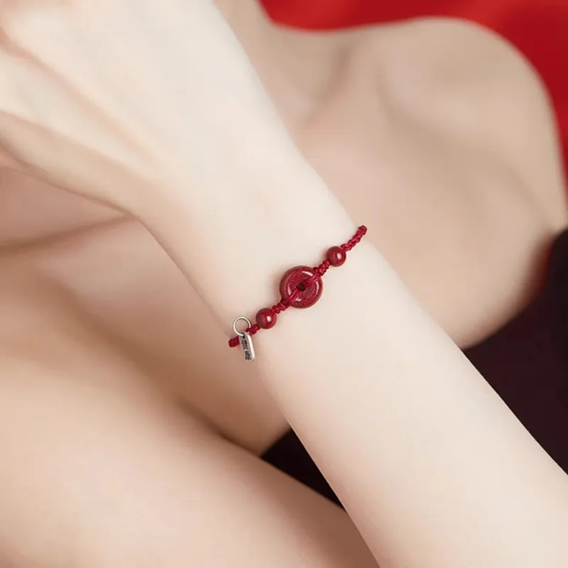 Moon Jewelry Cinnabar Jade Bracelets Women's-1