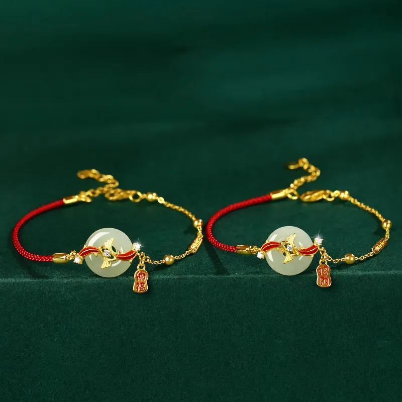 Moon Jewelry Hetian Jade Bracelets White Jade/Pale Greenish White Jade Unisex-4
