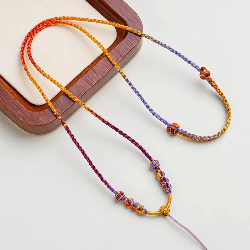Moon Jewelry Braided String Necklaces Unisex-4