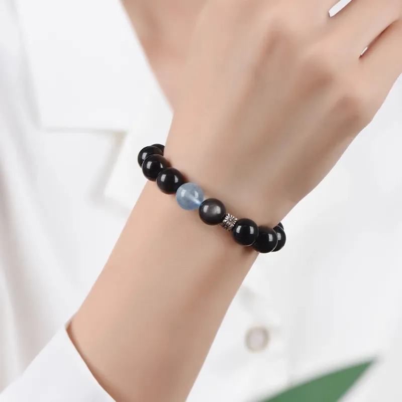 Moon Jewelry Obsidian Bracelets Unisex-3