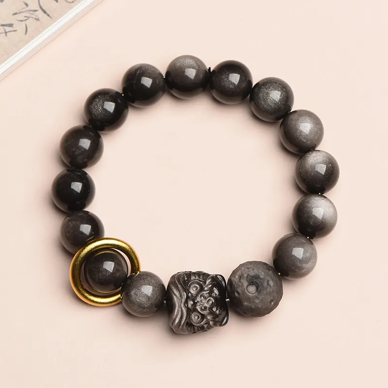 Moon Jewelry Obsidian Bracelets Unisex-7