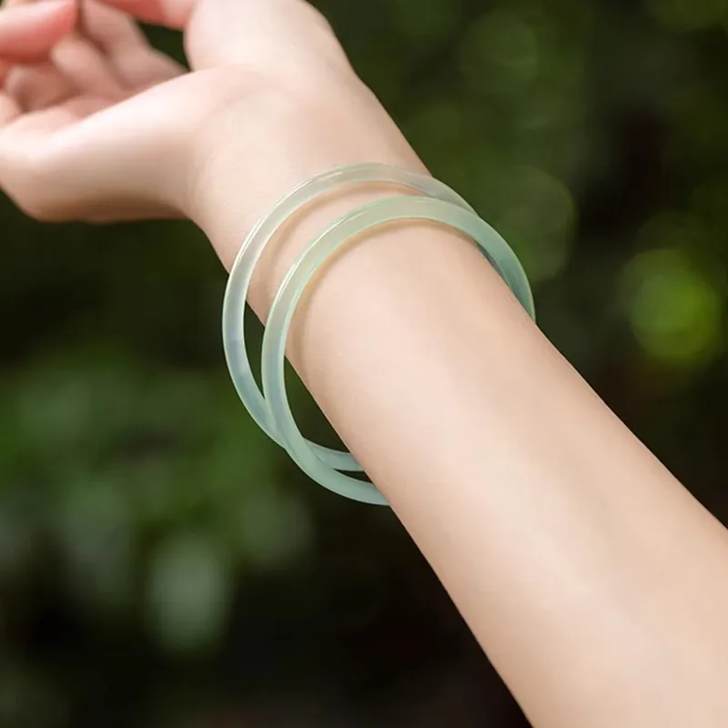 Moon Jewelry Natural Agate Jade Bangles Unisex-5