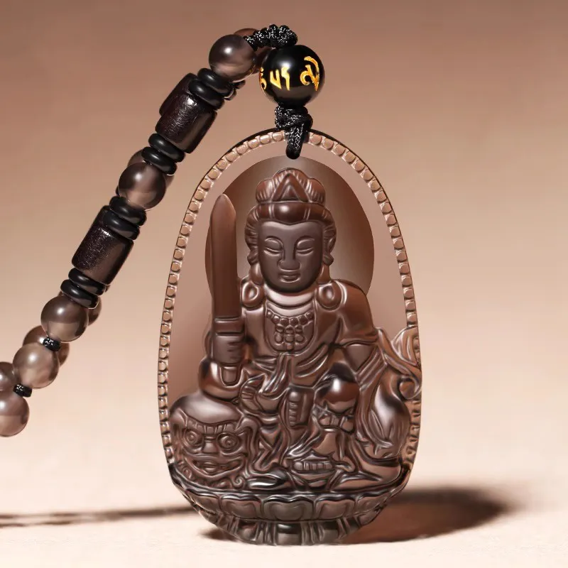Moon Jewelry Natural Obsidian Necklaces Unisex-5