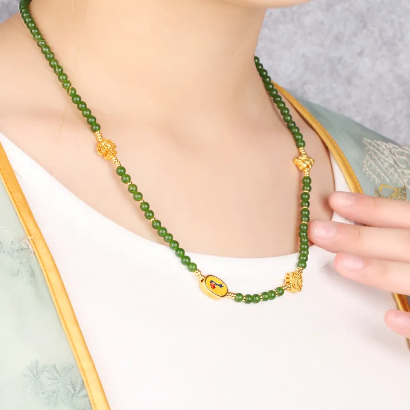 Moon Jewelry Chalcedony Necklaces Unisex-3