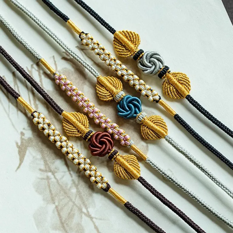 Moon Jewelry Braided String Necklaces Unisex-11