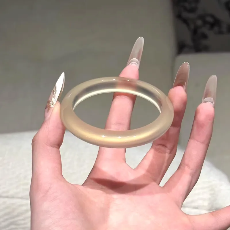 Moon Jewelry Natural Chalcedony Bangles Unisex-2