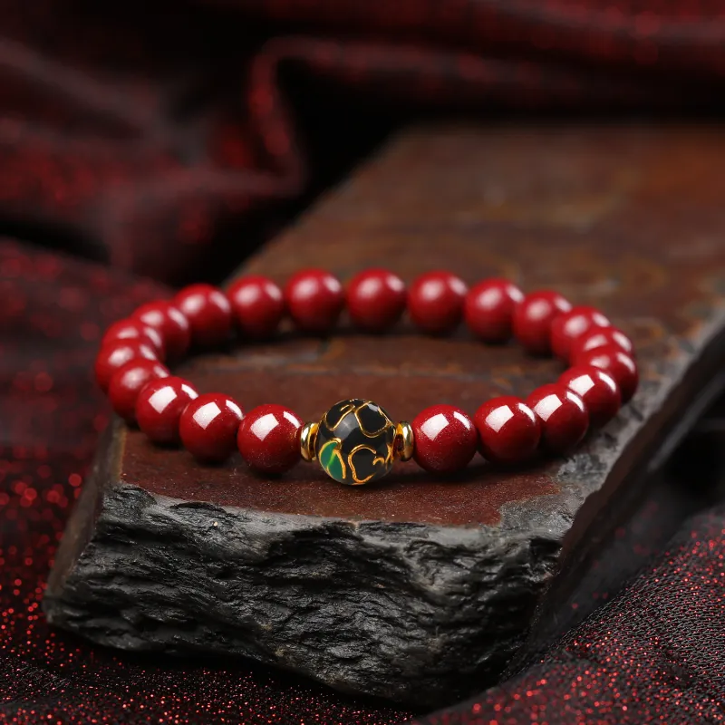 Moon Jewelry Reconstructed Cinnabar Bracelets Unisex-25
