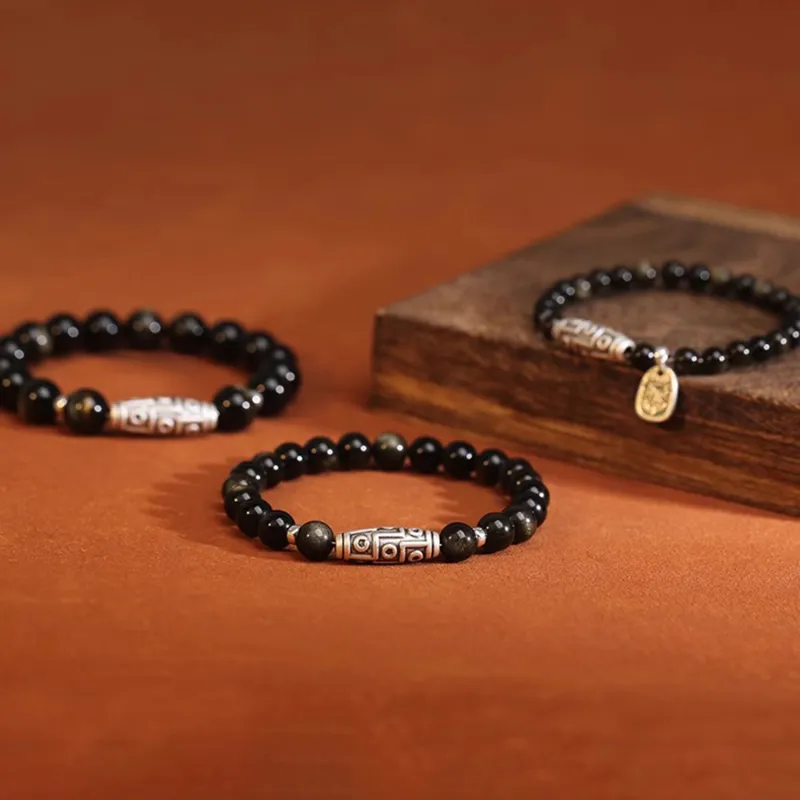 Moon Jewelry Obsidian Bracelets Unisex-4