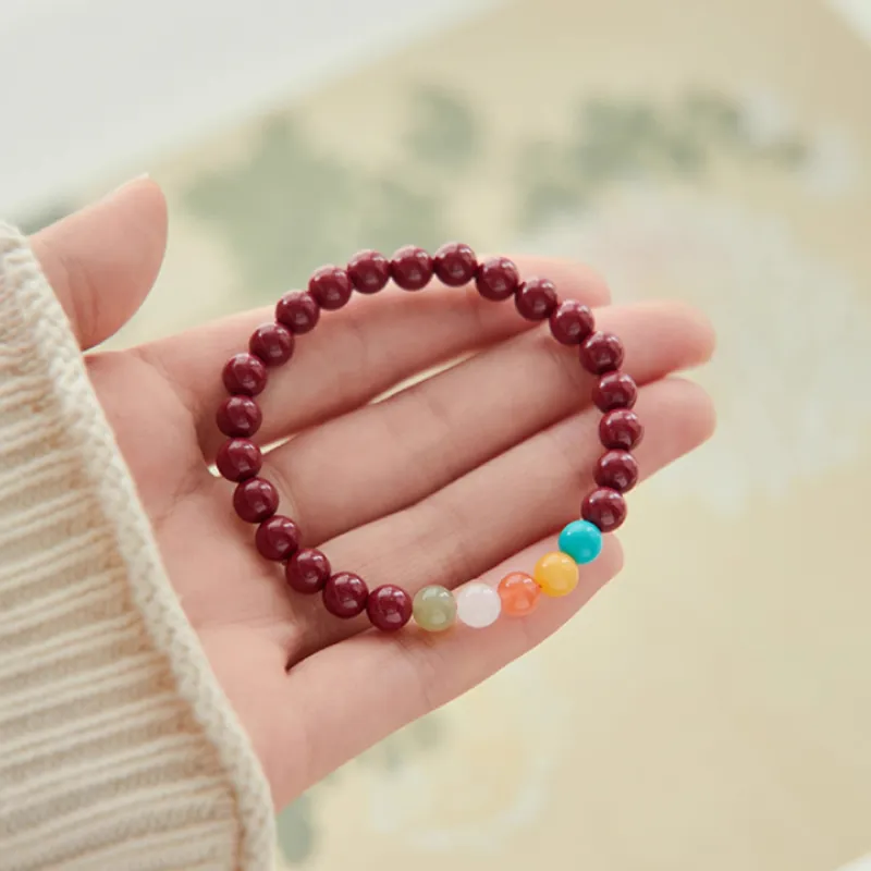 Moon Jewelry Reconstructed Cinnabar Bracelets Unisex-4