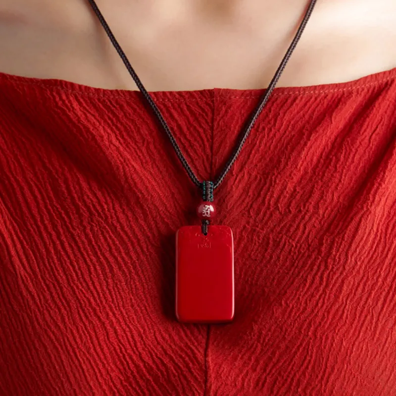 Moon Jewelry Reconstructed Cinnabar Necklaces Unisex-4
