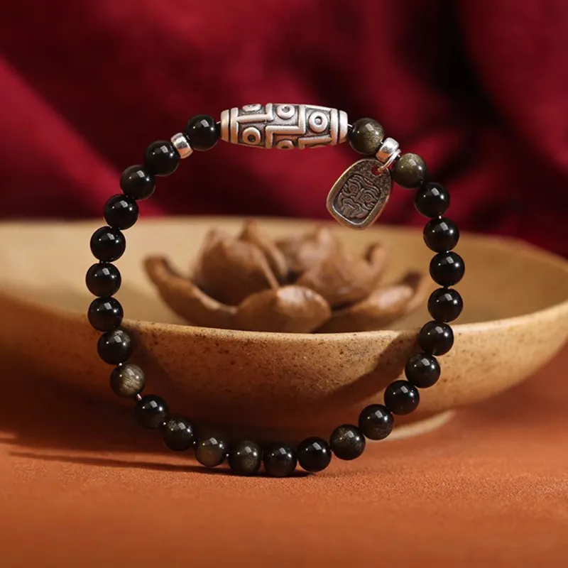Moon Jewelry Obsidian Bracelets Unisex-3