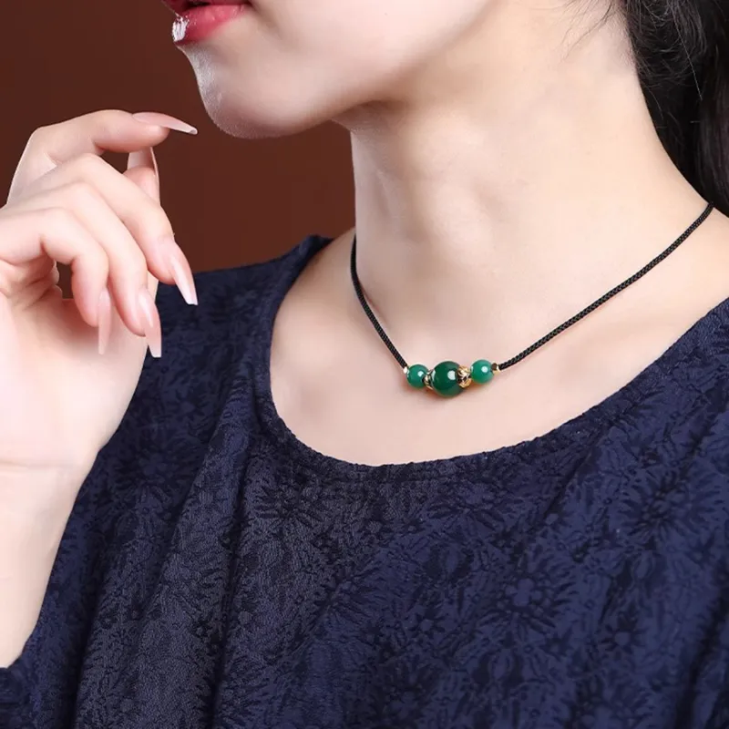 Moon Jewelry Agate Necklaces Unisex-8