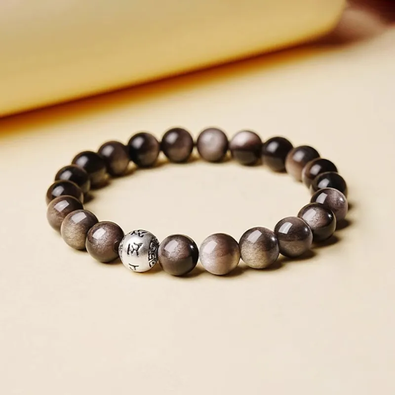 Moon Jewelry Natural Obsidian Bracelets Unisex-3