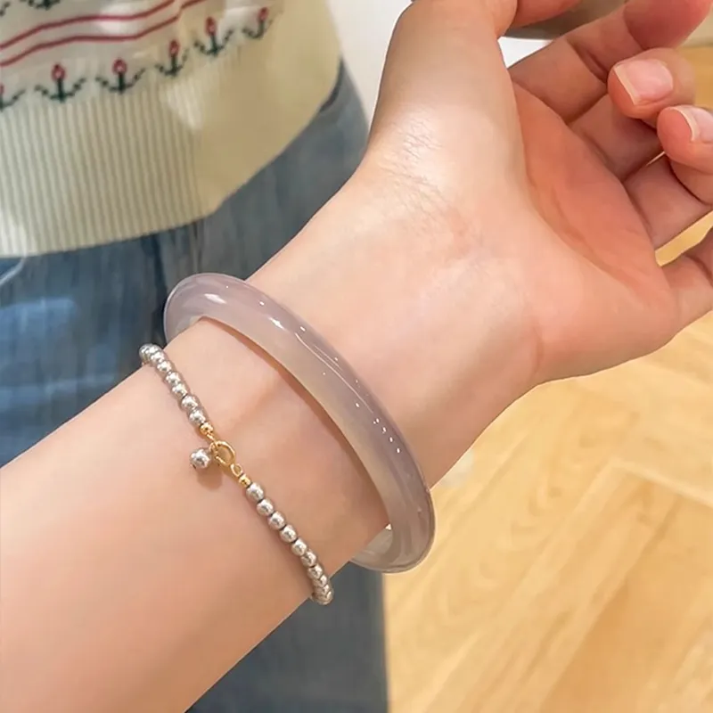 Moon Jewelry Natural Agate Jade Bangles Women's-9