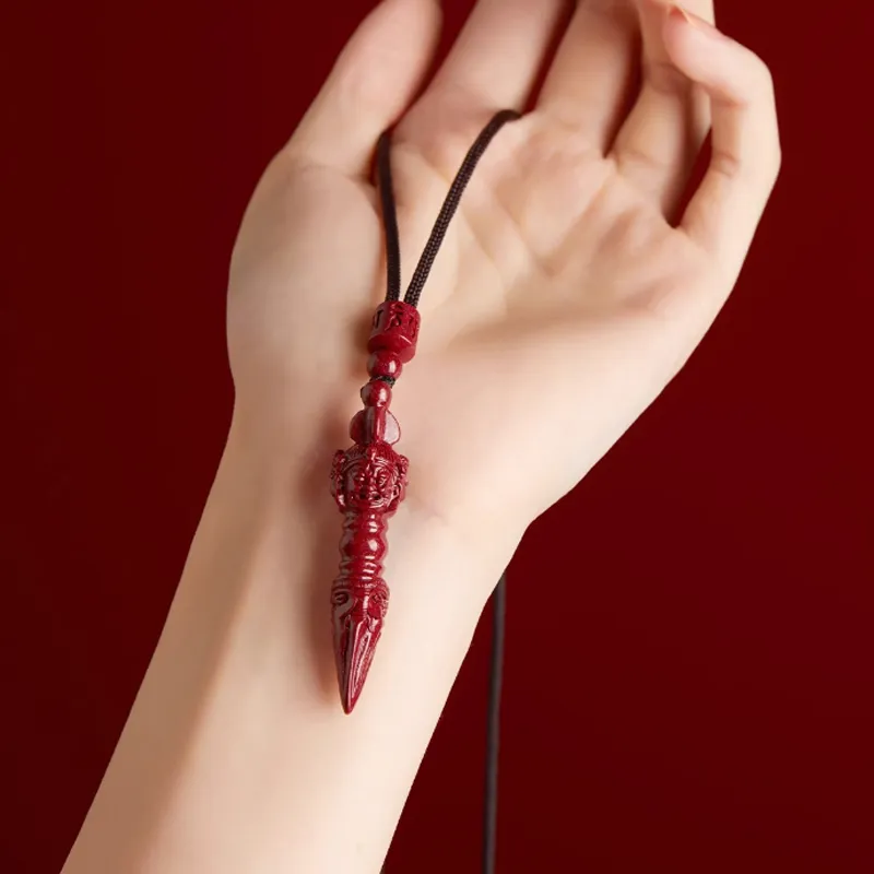 Moon Jewelry Reconstructed Cinnabar Pendants Unisex-3