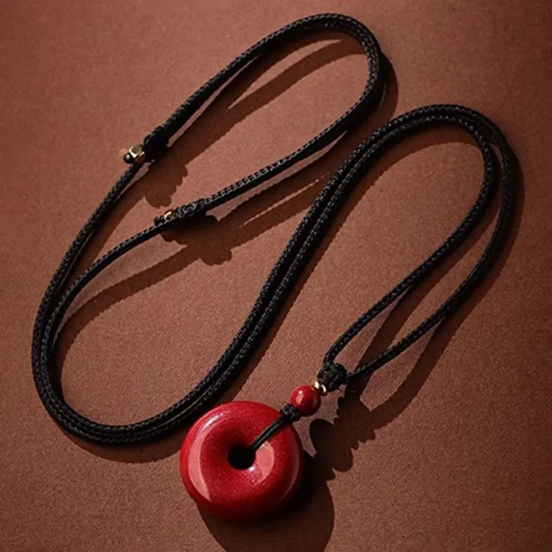 Moon Jewelry Reconstructed Cinnabar Necklaces Unisex-34