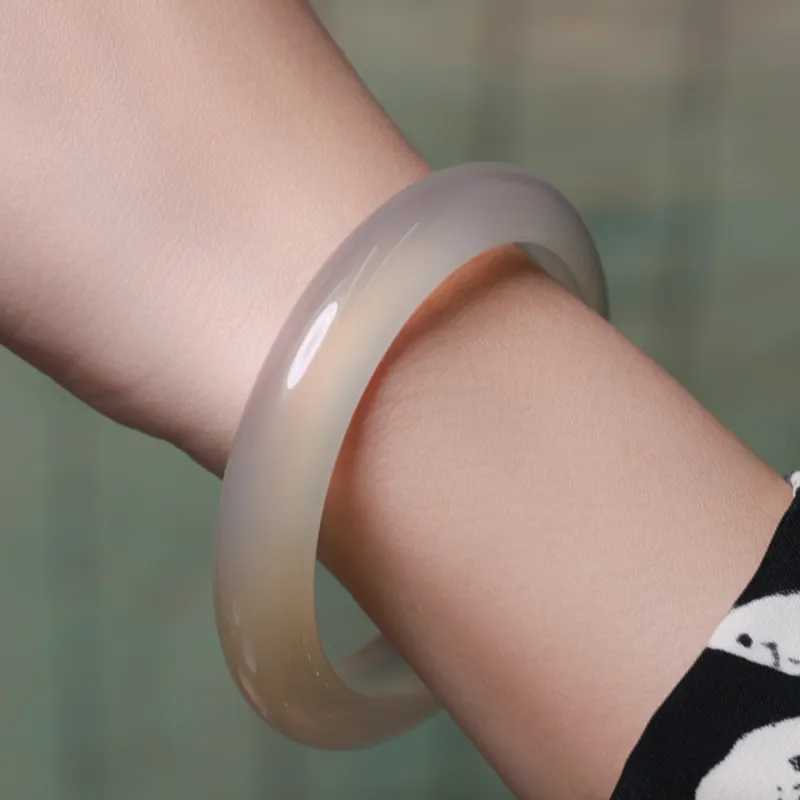 Moon Jewelry Natural Agate Jade Bangles Women's-4