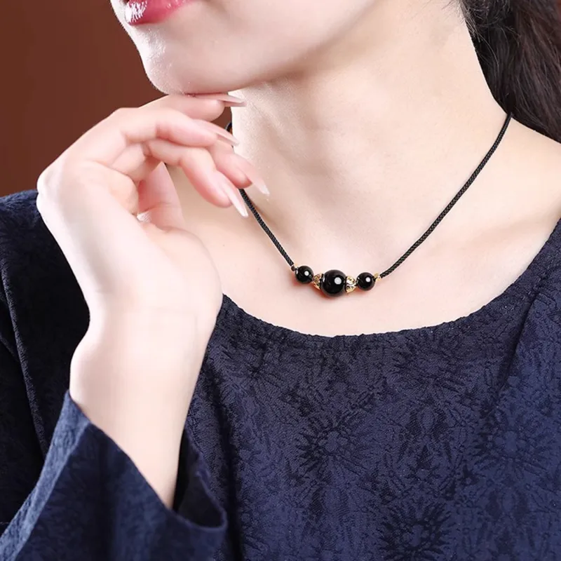 Moon Jewelry Agate Necklaces Unisex-16