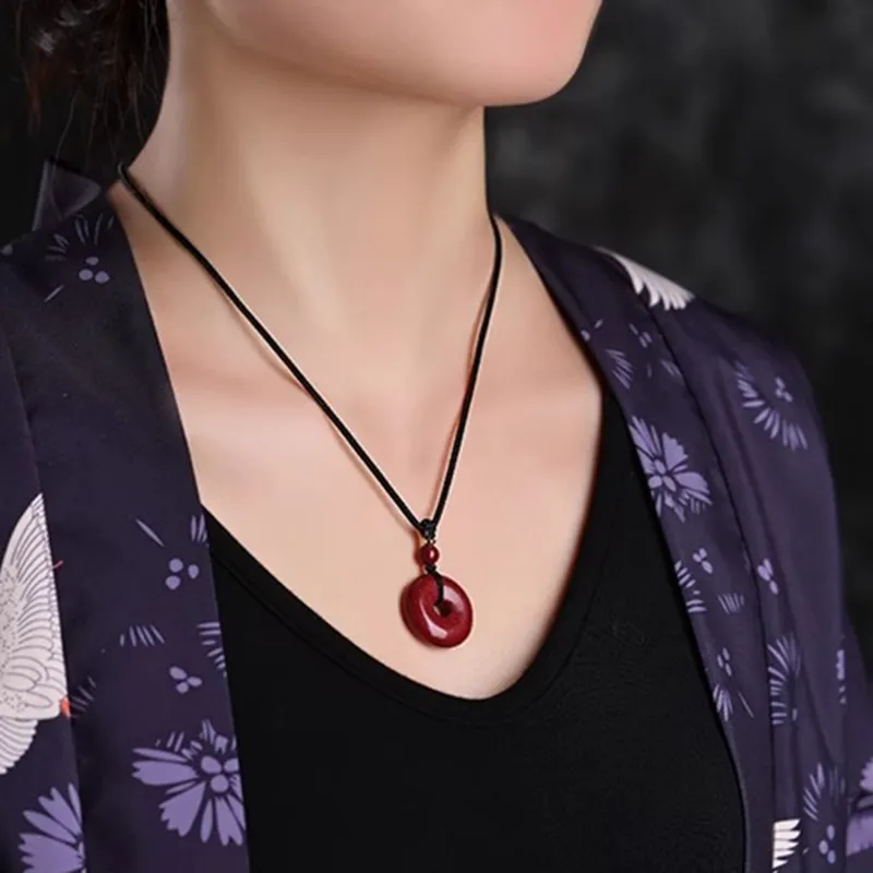 Moon Jewelry Reconstructed Cinnabar Necklaces Unisex-14