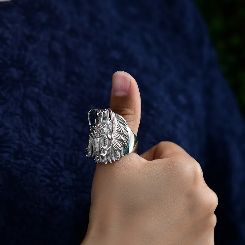 Moon Jewelry S 990 Silver Full Silver Ring Unisex-5