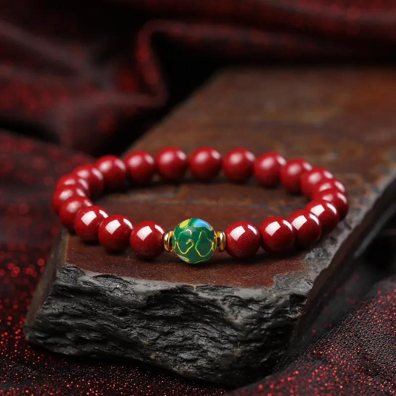 Moon Jewelry Reconstructed Cinnabar Bracelets Unisex-37