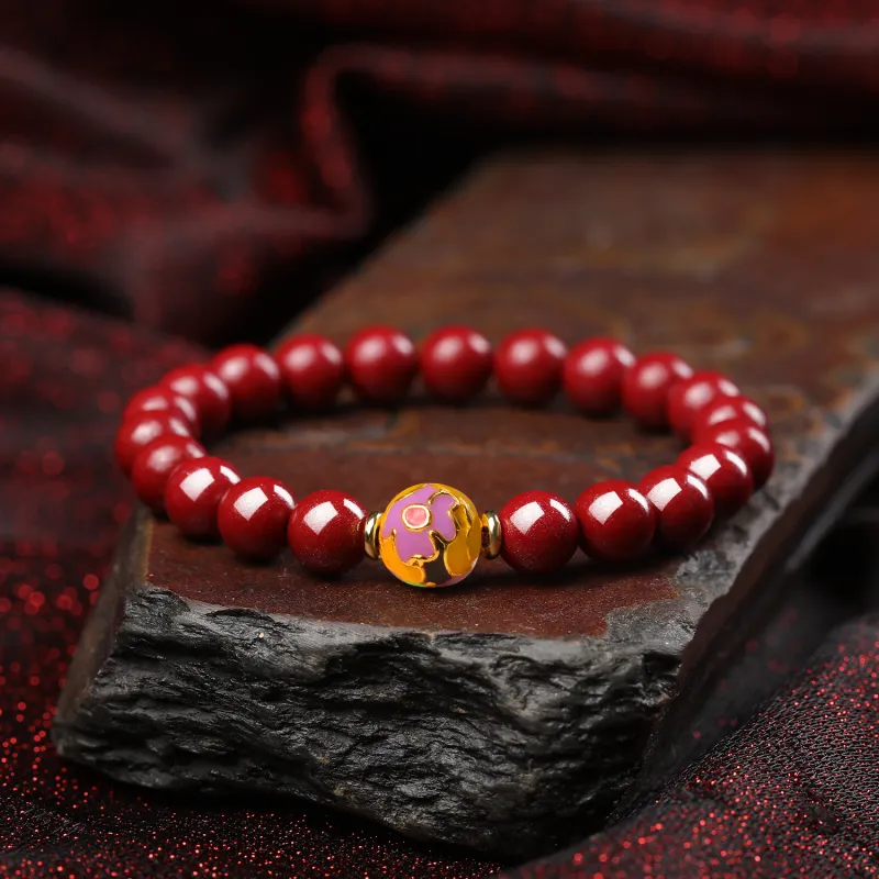 Moon Jewelry Reconstructed Cinnabar Bracelets Unisex-33