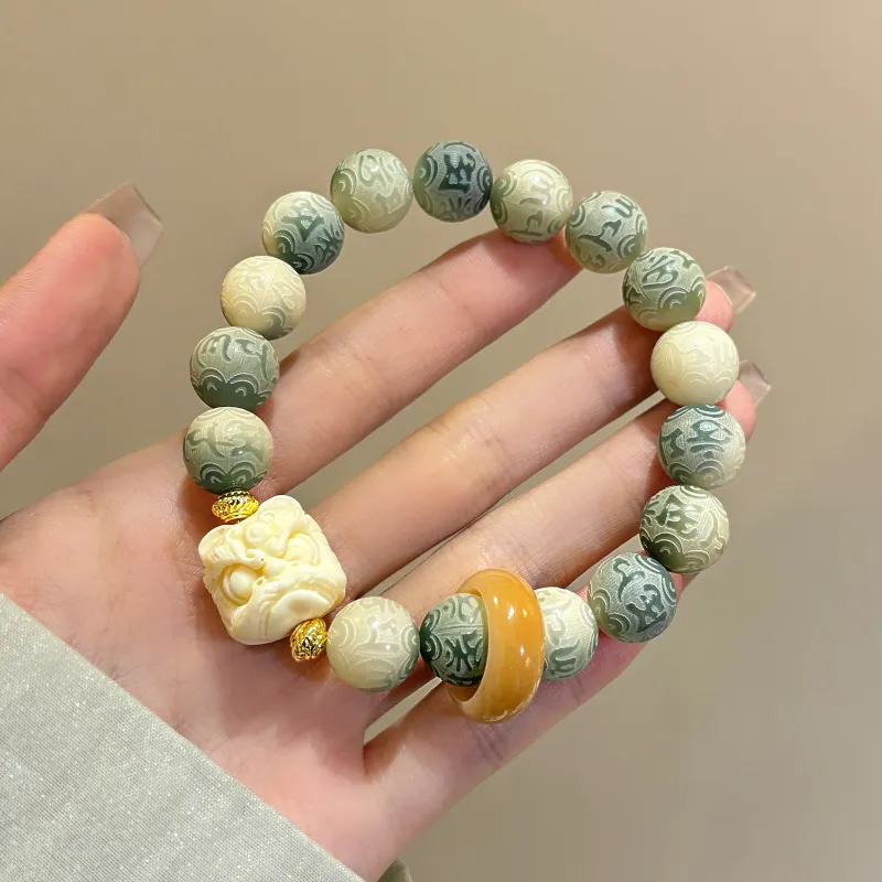 There Is You In The Long World White Jade Bodhi Bracelets Unisex-14