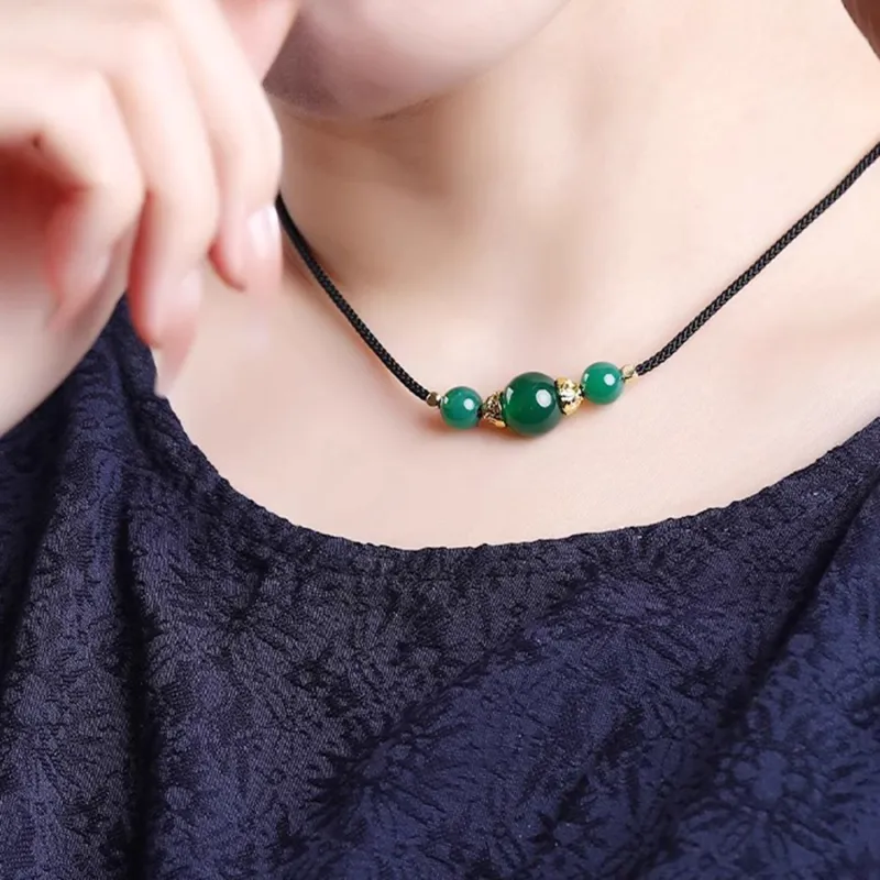Moon Jewelry Agate Necklaces Unisex-11