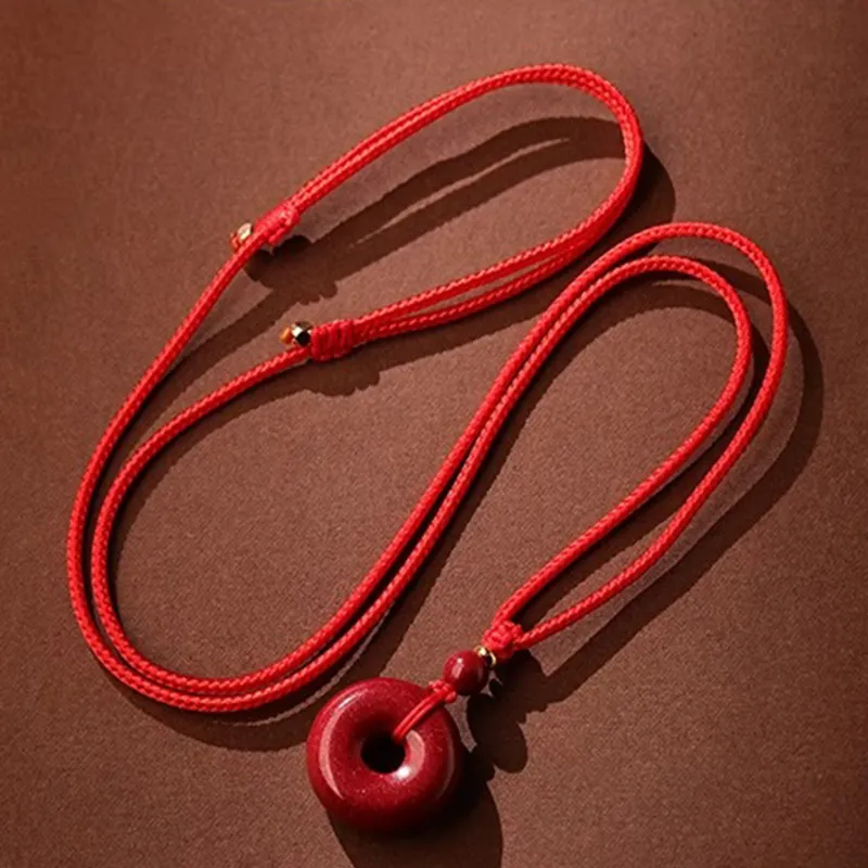 Moon Jewelry Reconstructed Cinnabar Necklaces Unisex-17