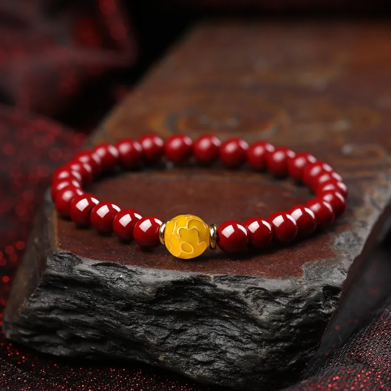 Moon Jewelry Reconstructed Cinnabar Bracelets Unisex-11