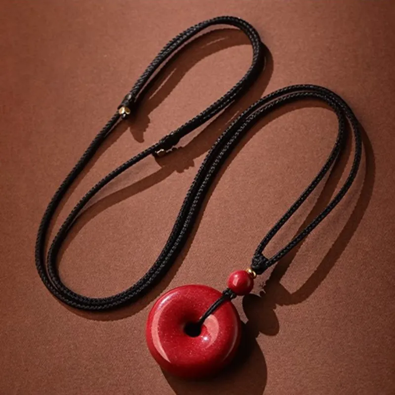 Moon Jewelry Reconstructed Cinnabar Necklaces Unisex-43