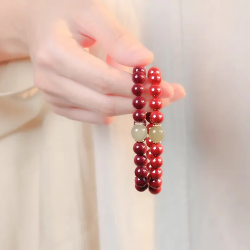 Moon Jewelry Cinnabar Jade Bracelets Unisex-8
