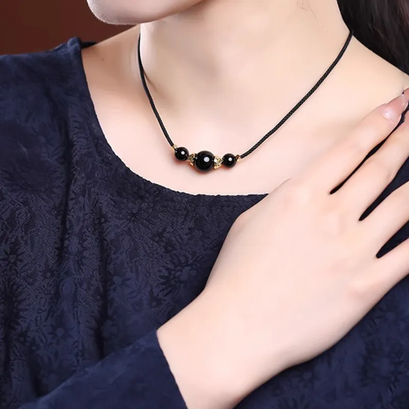 Moon Jewelry Agate Necklaces Unisex-18