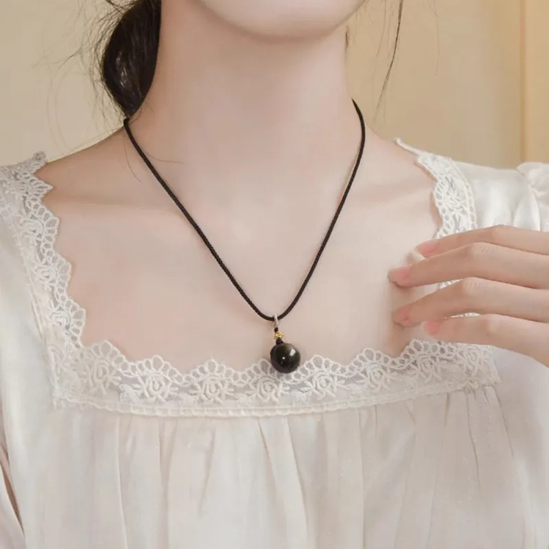 Moon Jewelry Obsidian Jade Necklaces Unisex-2