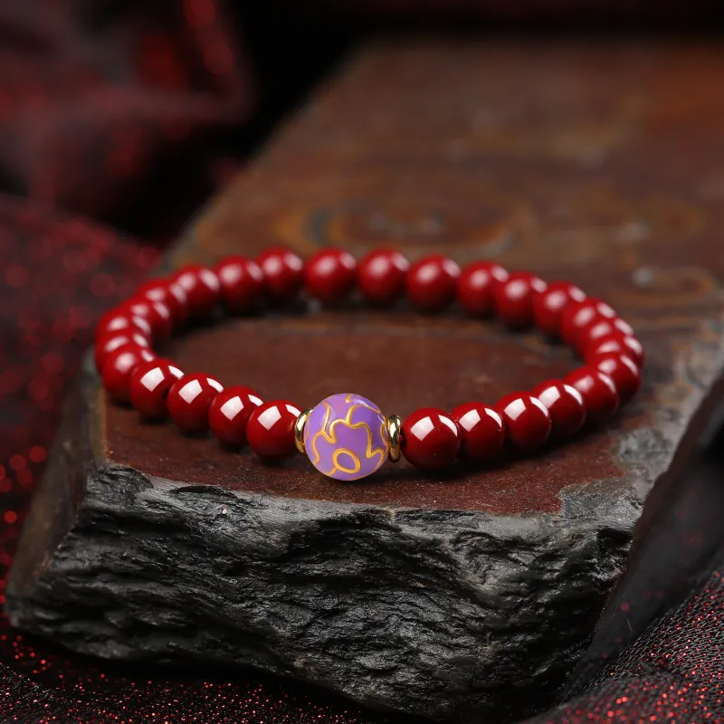 Moon Jewelry Reconstructed Cinnabar Bracelets Unisex-19