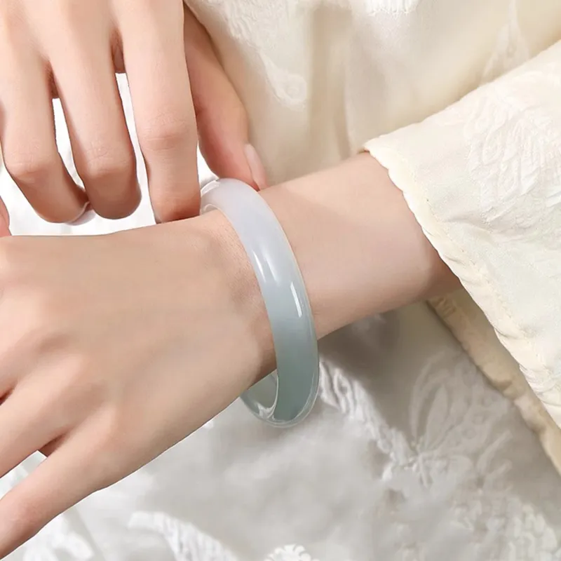 Moon Jewelry Chalcedony Jade Bangles Unisex-3