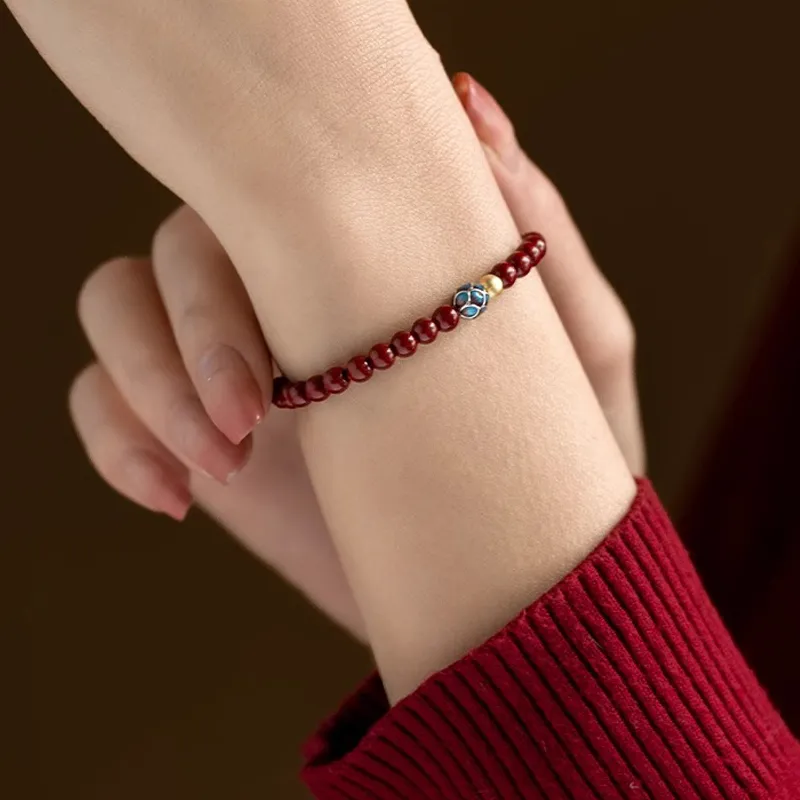 Moon Jewelry Reconstructed Cinnabar Bracelets Women's-1