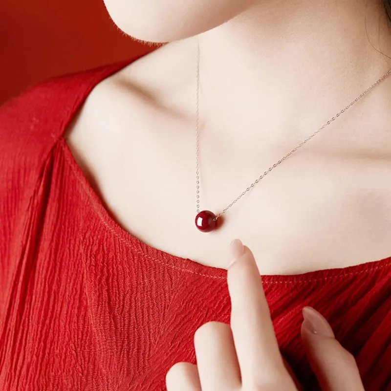 Moon Jewelry Cinnabar Necklaces Women's-1