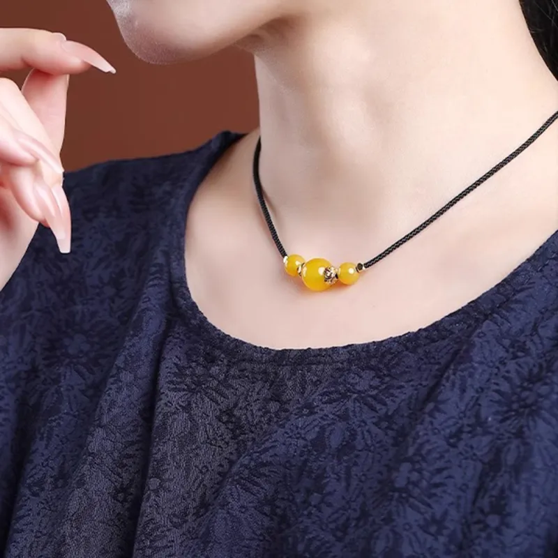 Moon Jewelry Agate Necklaces Unisex-31