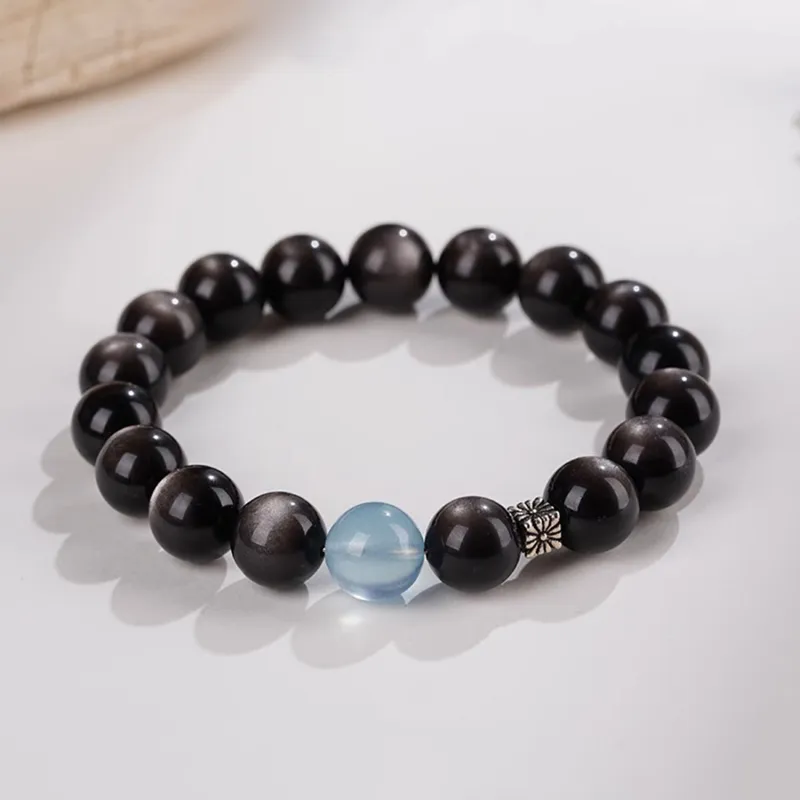 Moon Jewelry Obsidian Bracelets Unisex-2