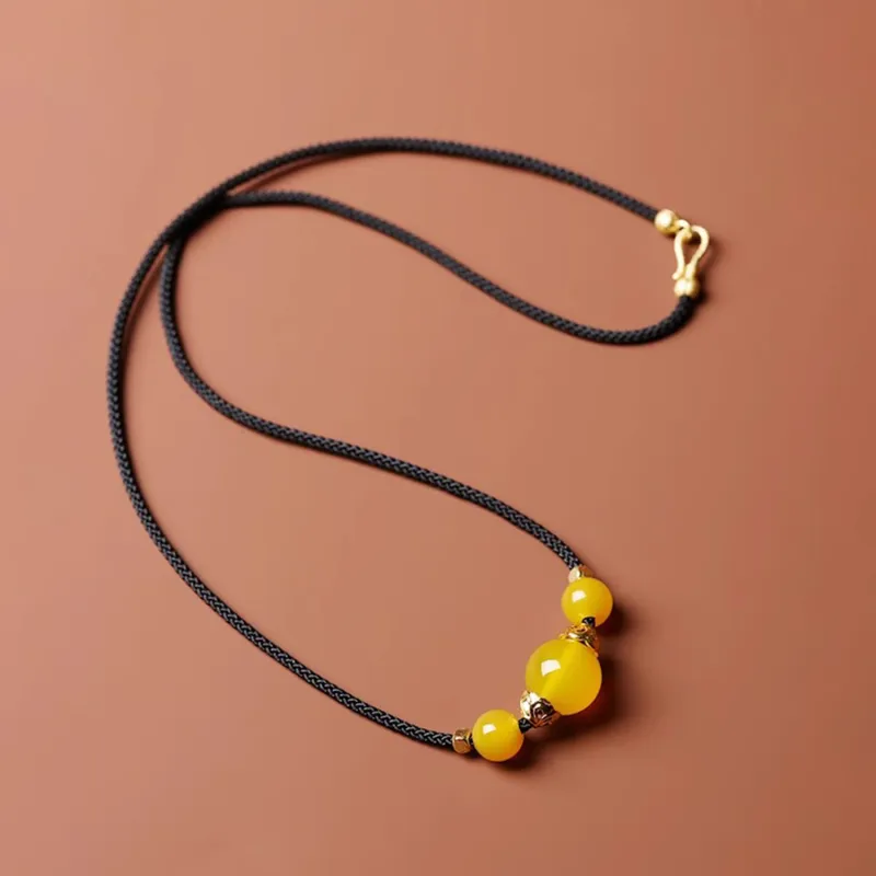 Moon Jewelry Agate Necklaces Unisex-33