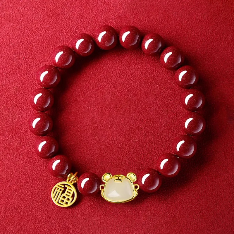 Moon Jewelry Cinnabar Bracelets Unisex-58