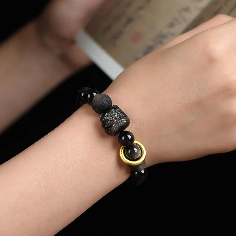 Moon Jewelry Obsidian Bracelets Unisex-4