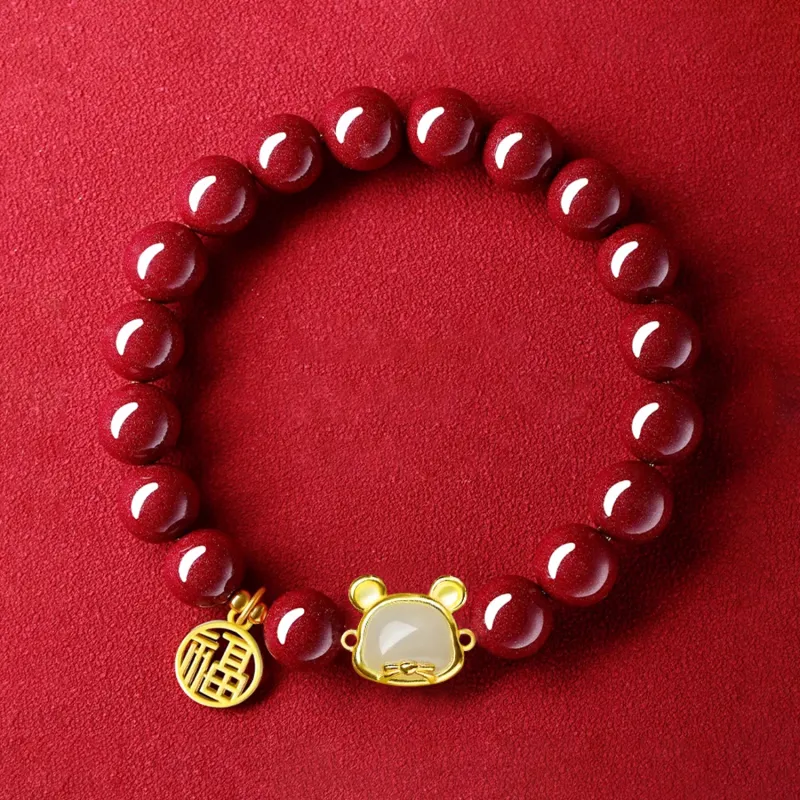 Moon Jewelry Cinnabar Bracelets Unisex-54