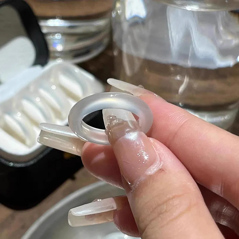 Moon Jewelry Agate Jade Rings Unisex-10