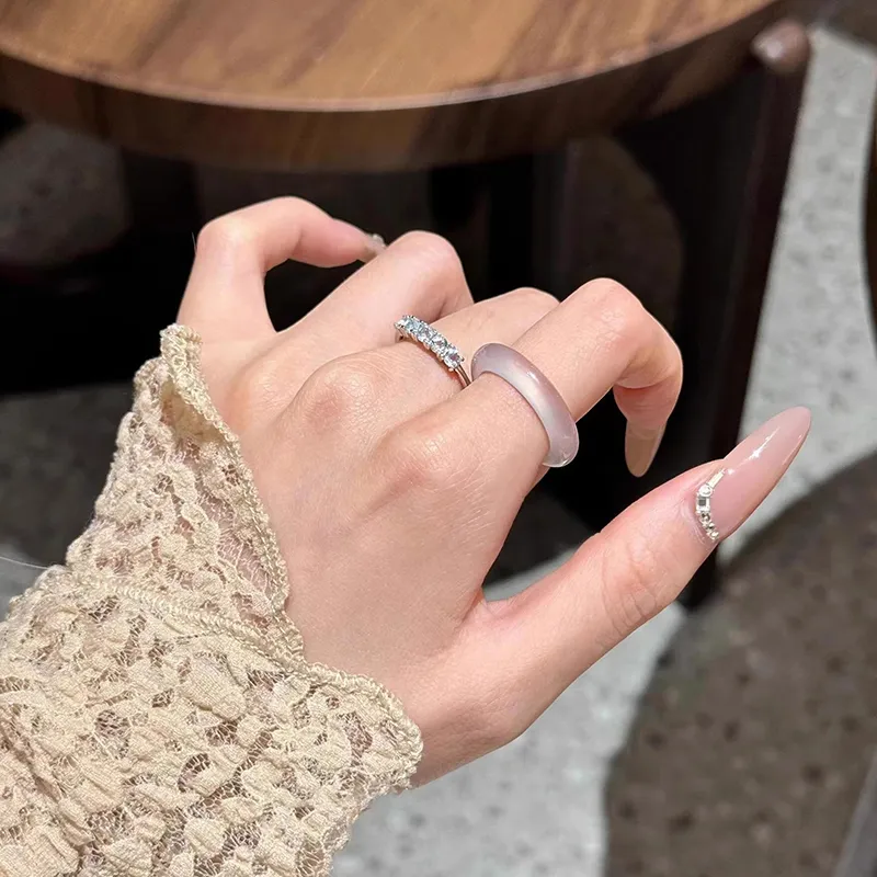 Moon Jewelry Agate Jade Rings Unisex-1