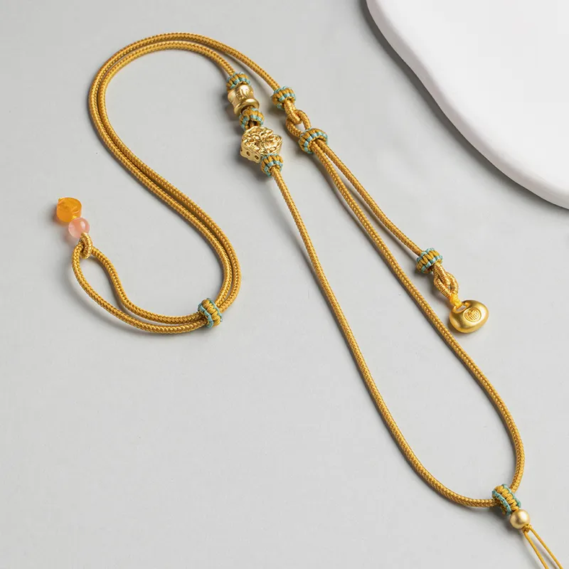 Moon Jewelry Braided String Necklaces Unisex-1